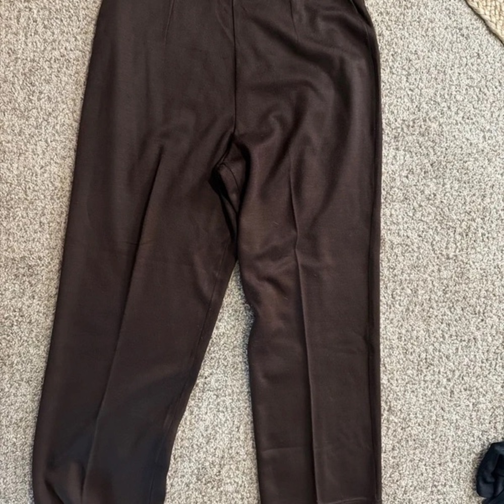 Nina Leonard Men's Dark Brown Stretch Dress Pants